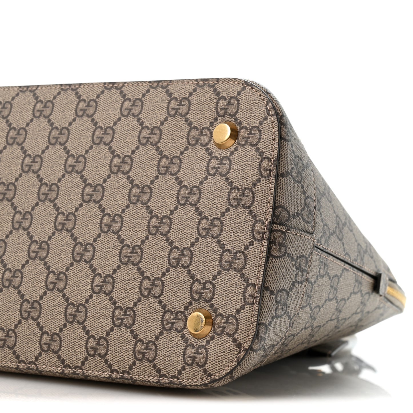 X GUCCI GG Supreme Monogram Medium Ville Top Handle Beige Ebony