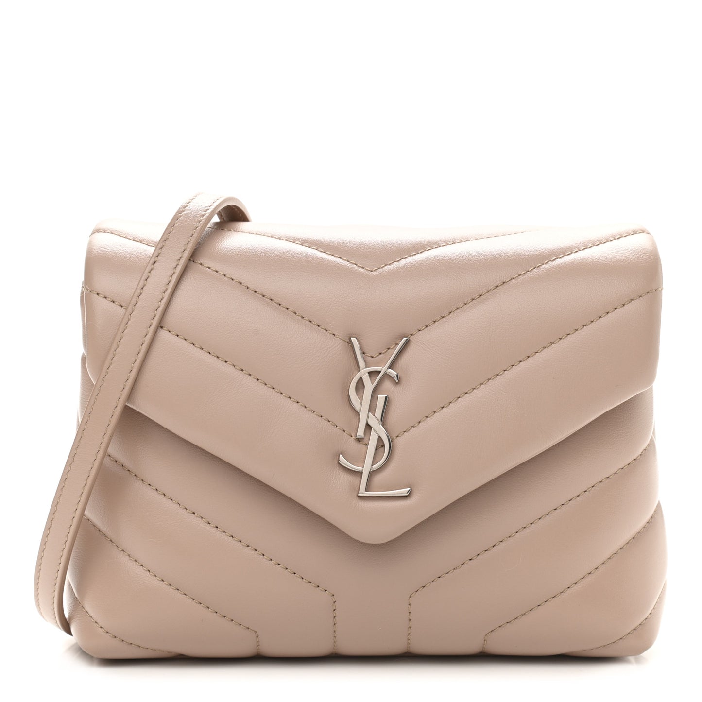 Calfskin Y Quilted Monogram Toy Loulou Crossbody Bag Dark Beige
