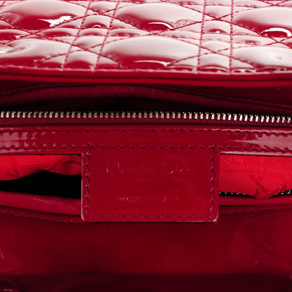 Christian Dior Patent Cannage Large Lady Dior Red 6 of 7