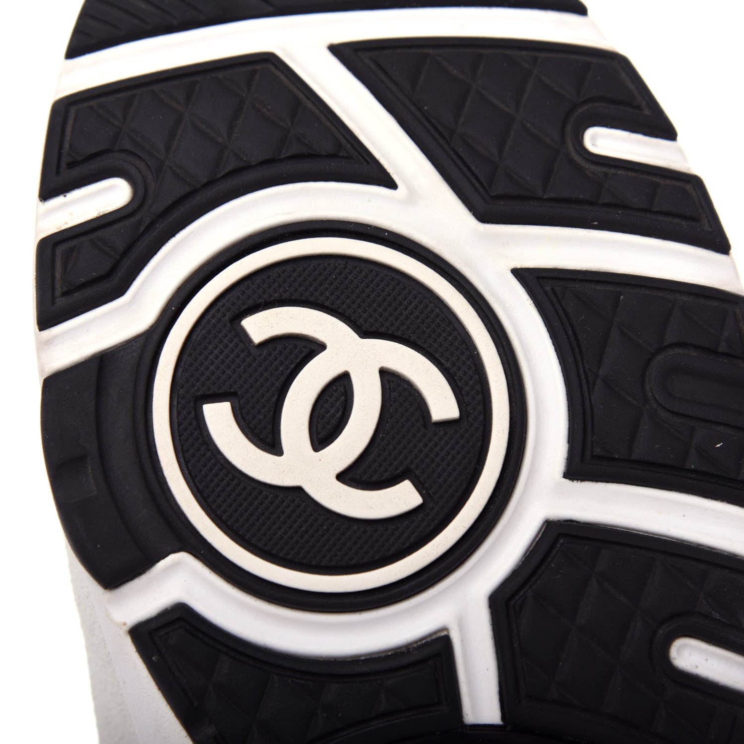 Chanel Calfskin Fabric Sneakers 38 White Silver Fluo Pink 9 of 10