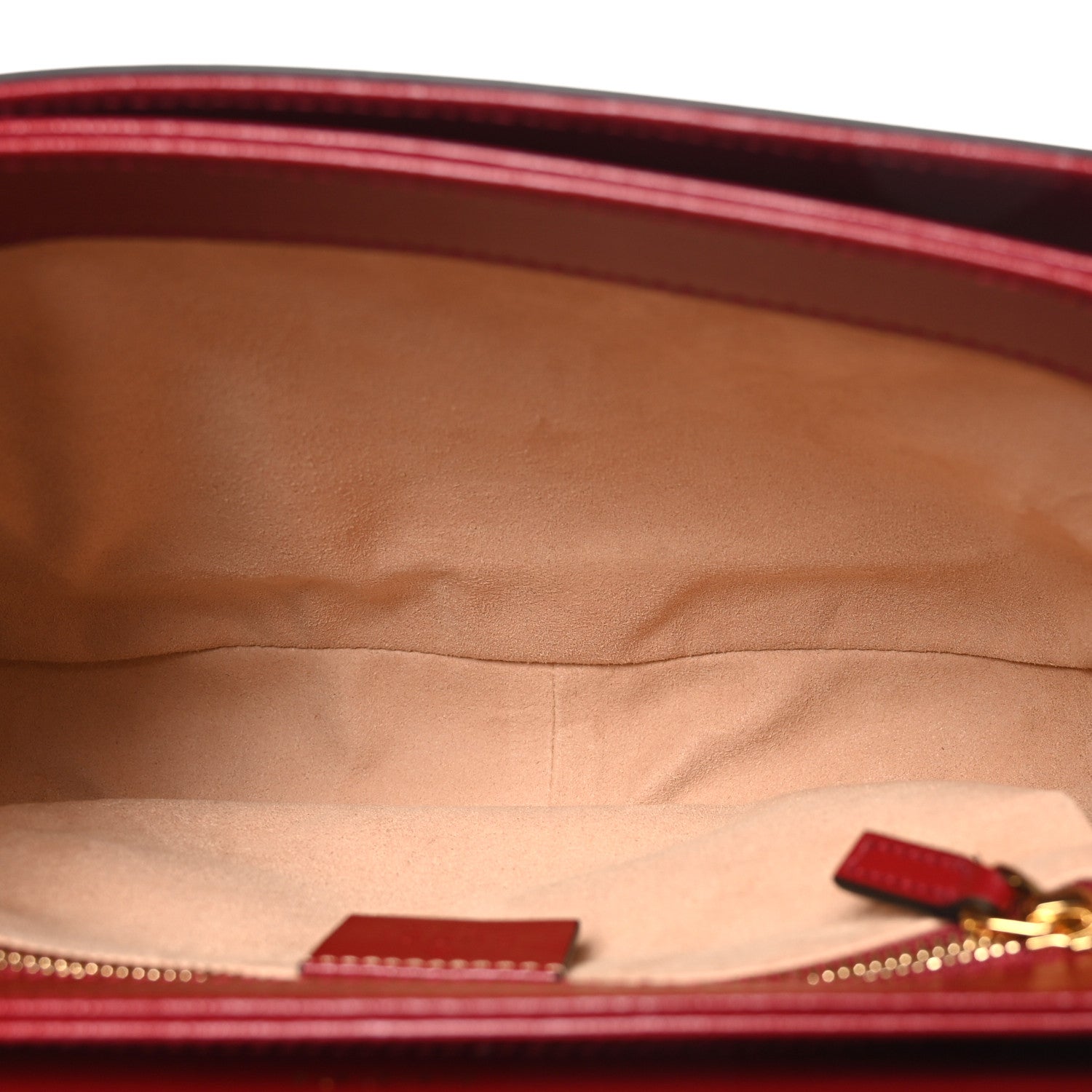 Gucci GG Supreme Monogram Azalea Calfskin Horsebit 1955 Shoulder Bag Beige Ebony New Cherry Red 5 of 10