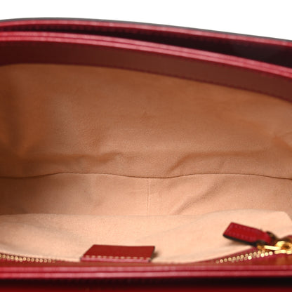 Gucci GG Supreme Monogram Azalea Calfskin Horsebit 1955 Shoulder Bag Beige Ebony New Cherry Red 5 of 10