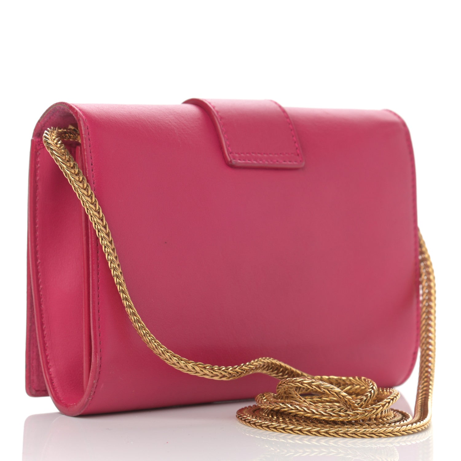 Saint Laurent Calfskin Small Classic Y Satchel Bag Fuchsia 3 of 15