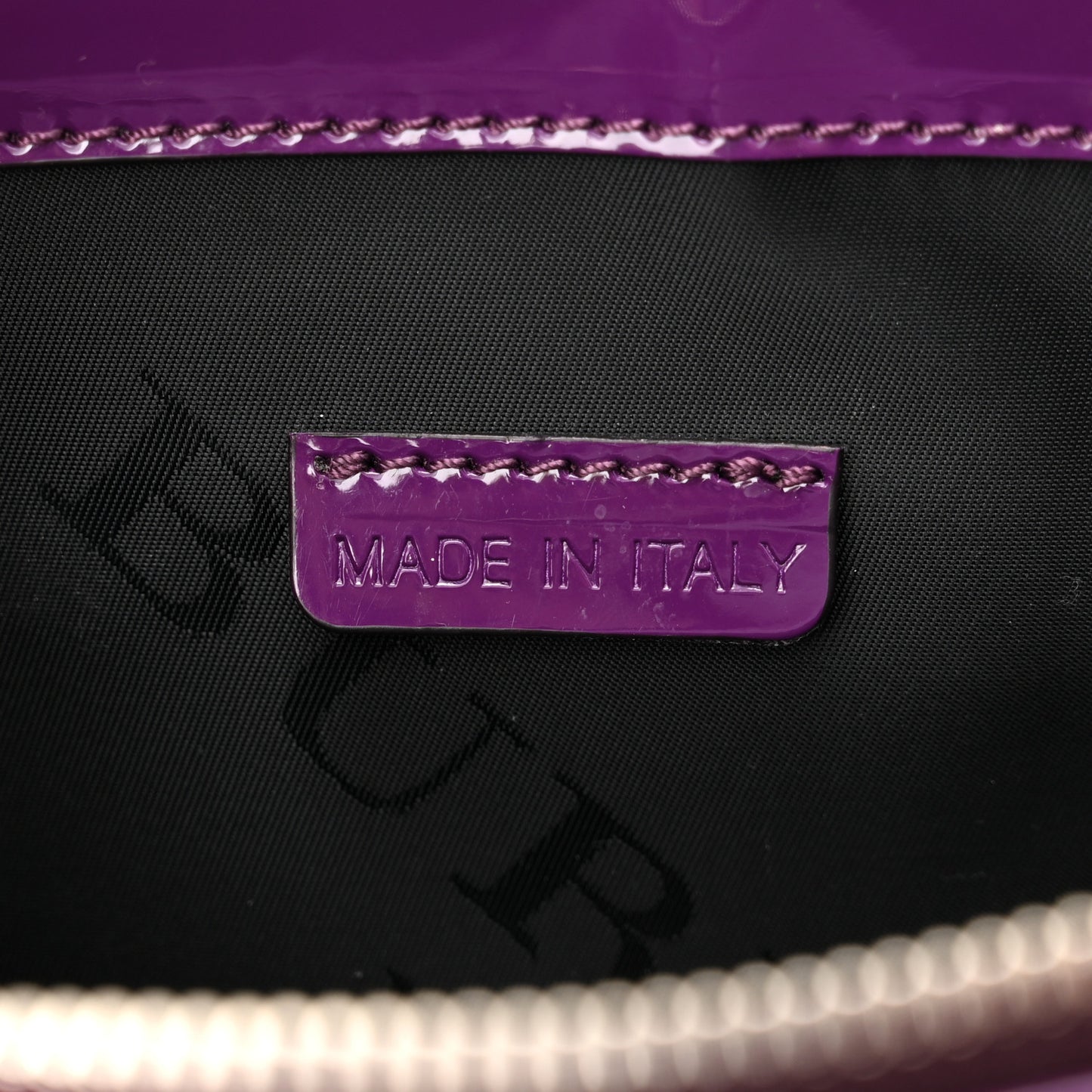Patent Bridle Calfskin Parmoor Clutch Bag Purple