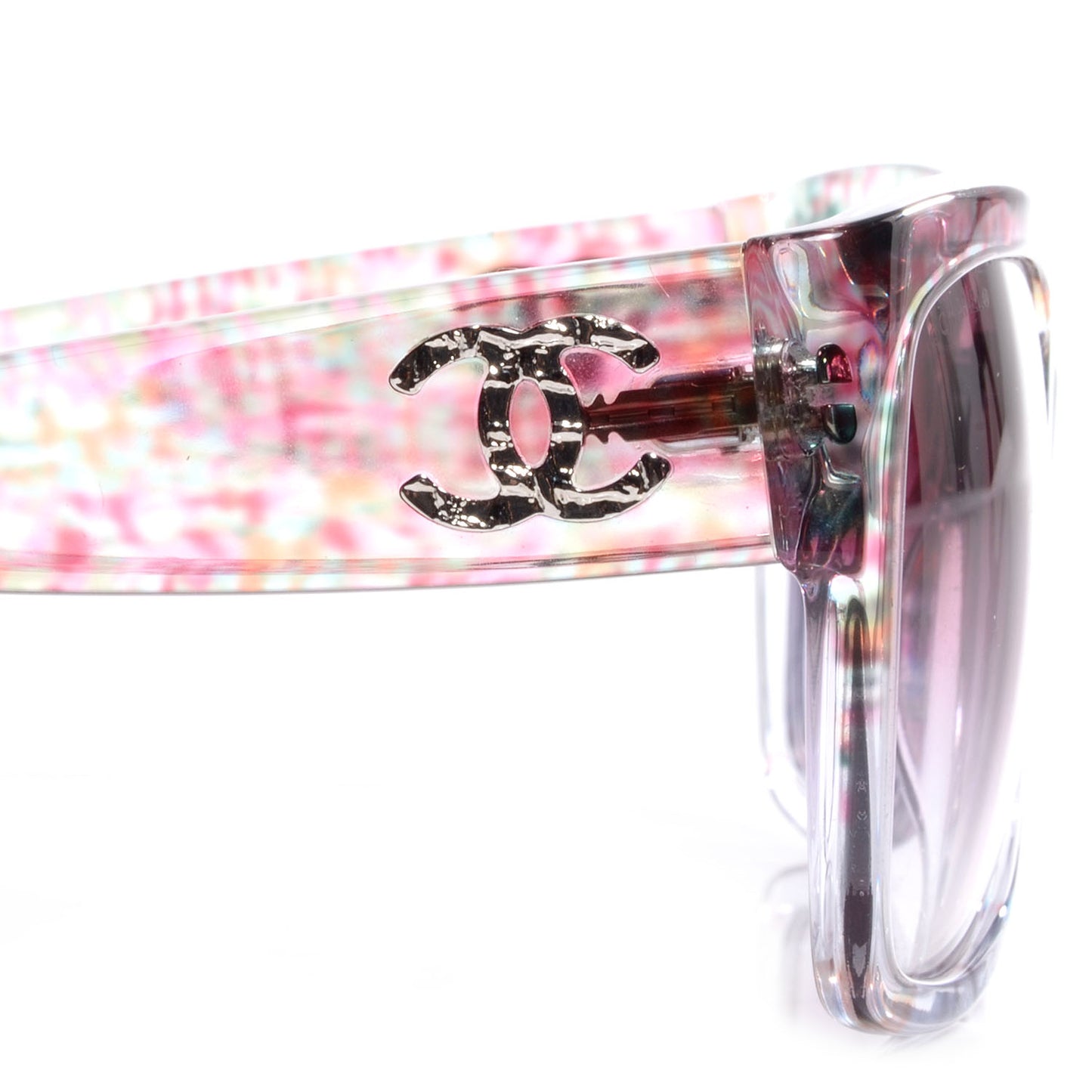 Acetate Multicolor Tweed CC Sunglasses 5220 Pink