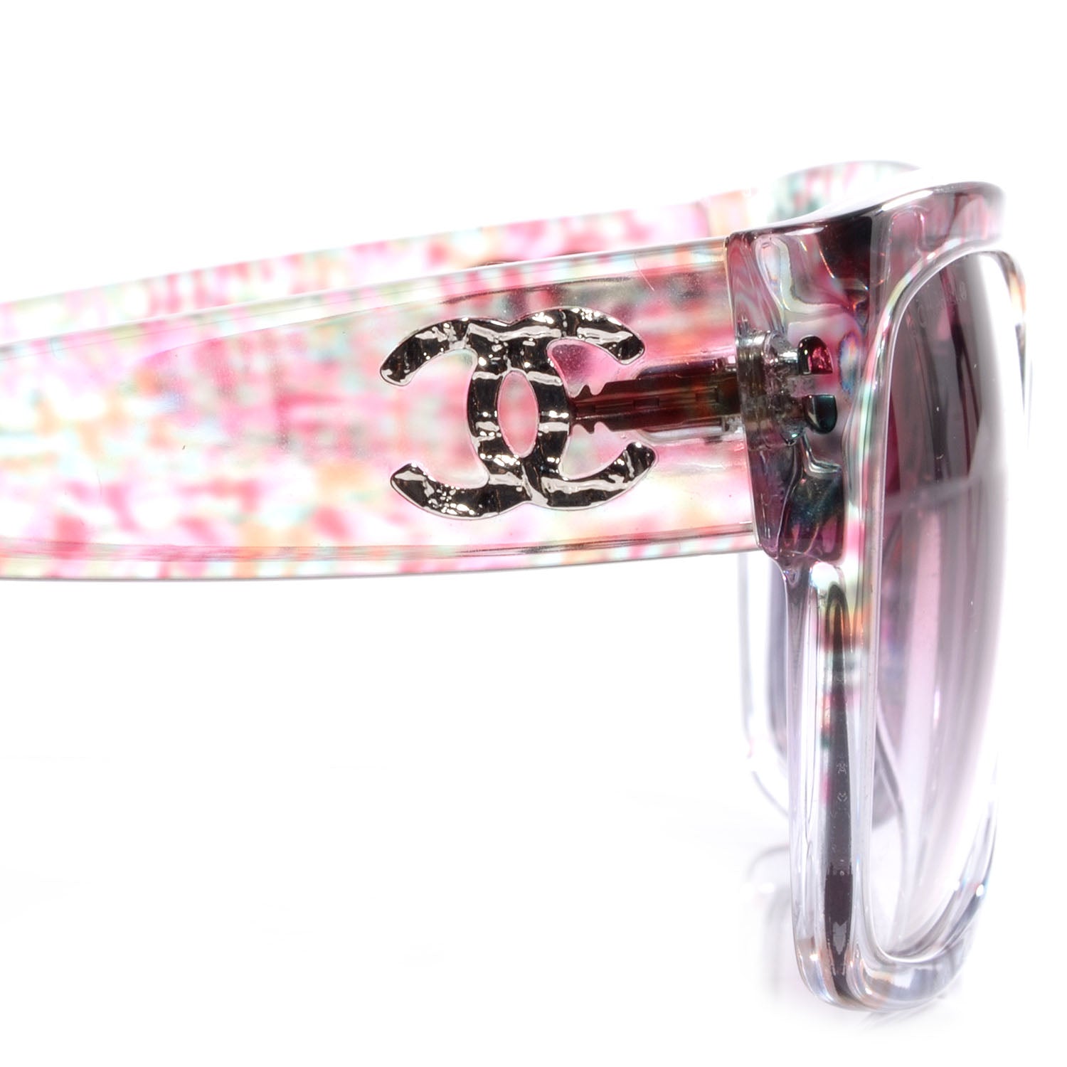 Chanel Acetate Multicolor Tweed CC Sunglasses 5220 Pink 4 of 6
