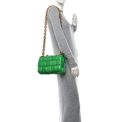 Bottega Veneta Lambskin Maxi Intreccio Padded Chain Cassette Crossbody Bag Grass 2 of 14