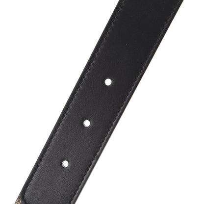 Gucci GG Supreme Monogram Matte Plutone Calfskin Double G 30mm Belt 85 34 Beige Ebony Black 4 of 5