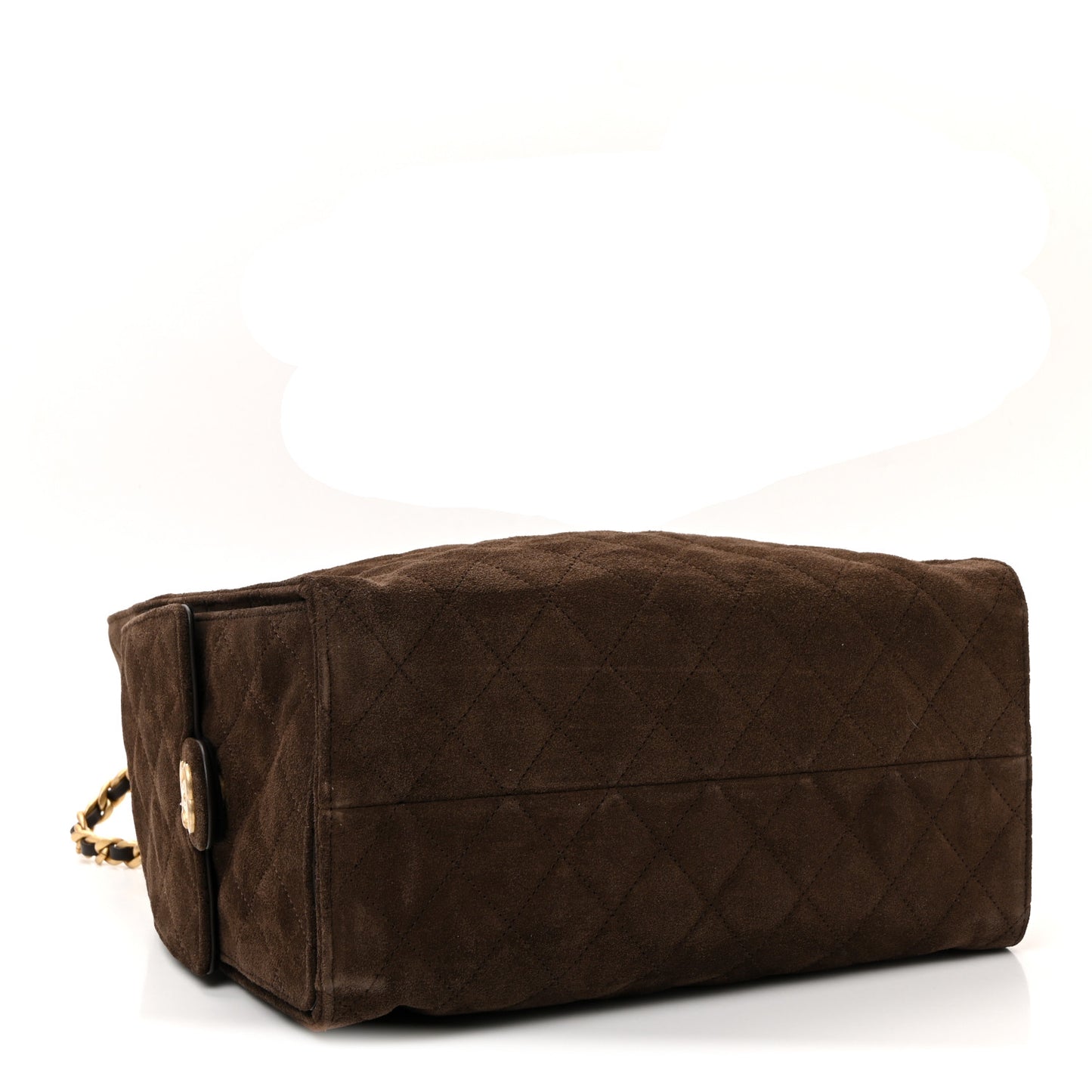 Suede Quilted Medium Chanel 25 Handbag Dark Brown