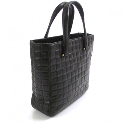 Chanel Leather Chocolate Bar Quilted Tote Black 3 of 10