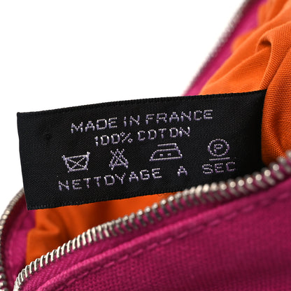 Hermes Cotton Canvas Mini Mini Bolide Travel Cosmetic Pouch Hibiscus 7 of 12