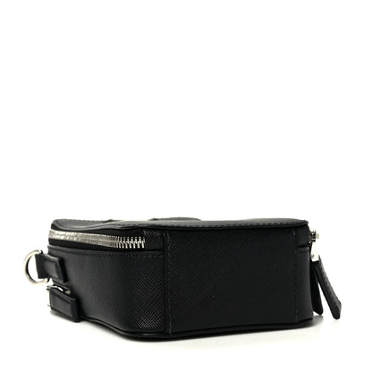 Prada Saffiano Travel Brique Crossbody Messenger Bag Black 4 of 10