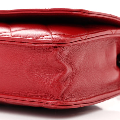Chanel Lambskin Quilted Wallet On Chain WOC Red 11 of 12