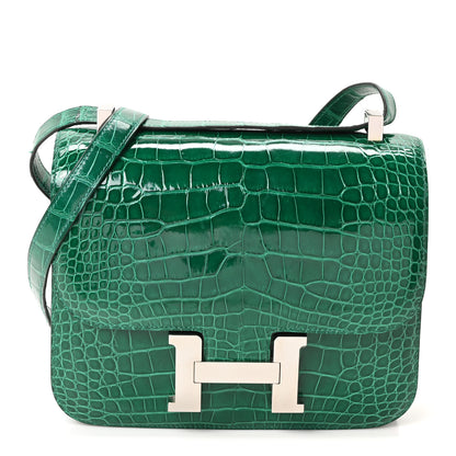 Hermes Shiny Alligator Constance 24 Vert Emeraude 1 of 10