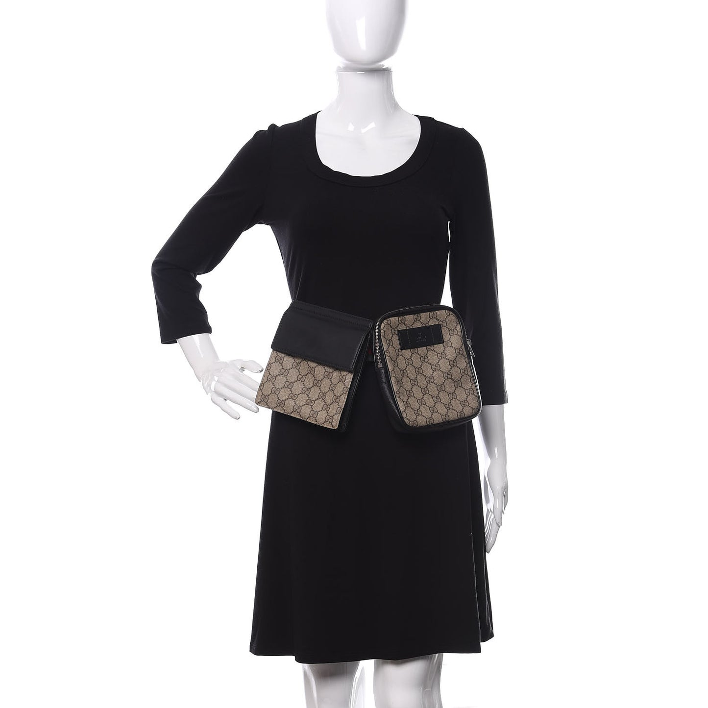GG Supreme Monogram Web Belt Bag Black