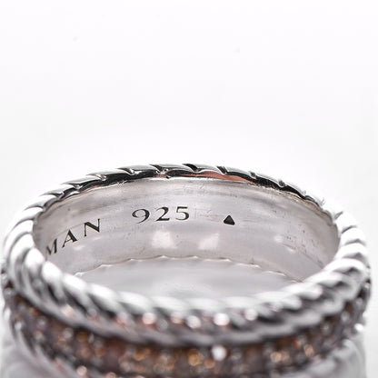 David Yurman Sterling Silver Cognac Diamond Streamline Band Ring 65.5 11.5 5 of 6
