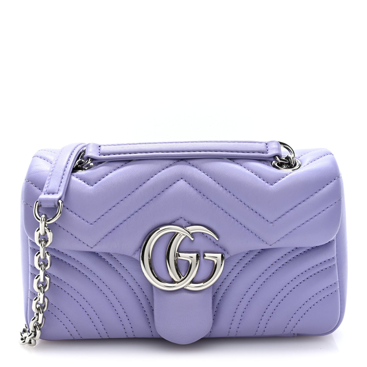 Gucci Lambskin Matelasse Small GG Marmont Shoulder Bag Lapis 1 of 10