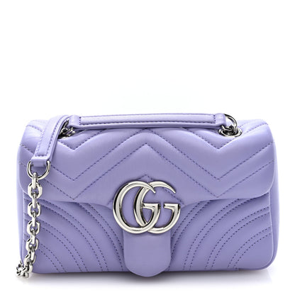 Gucci Lambskin Matelasse Small GG Marmont Shoulder Bag Lapis 1 of 10