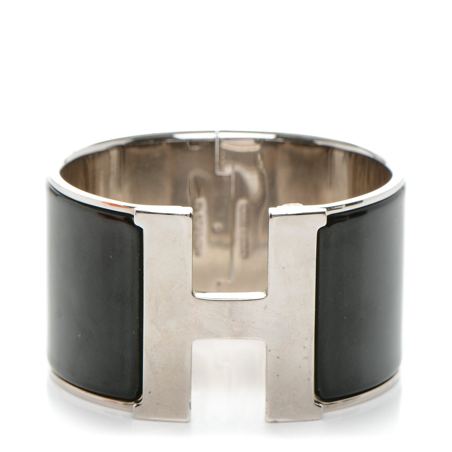 Hermes Enamel Extra Wide Clic Clac H Bracelet PM Black 1 of 4