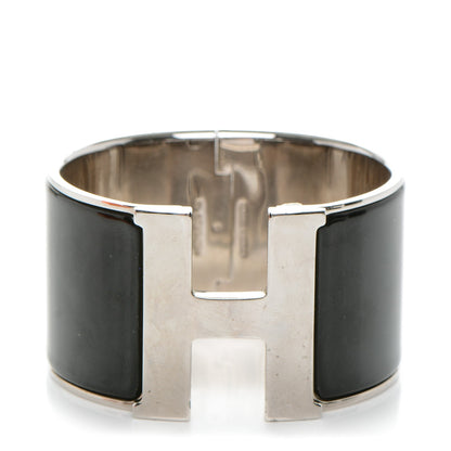 Hermes Enamel Extra Wide Clic Clac H Bracelet PM Black 1 of 4