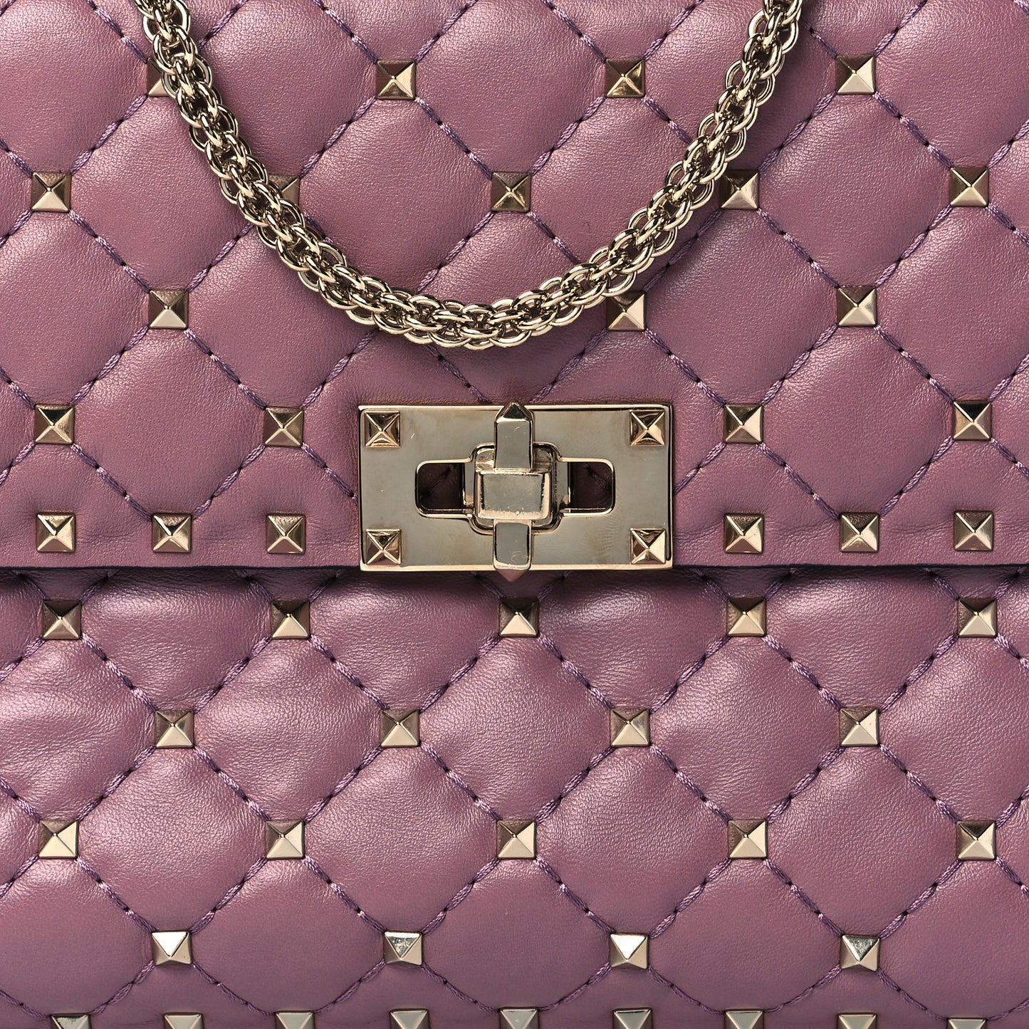 Lambskin Medium Rockstud Spike Shoulder Bag Antique Rose