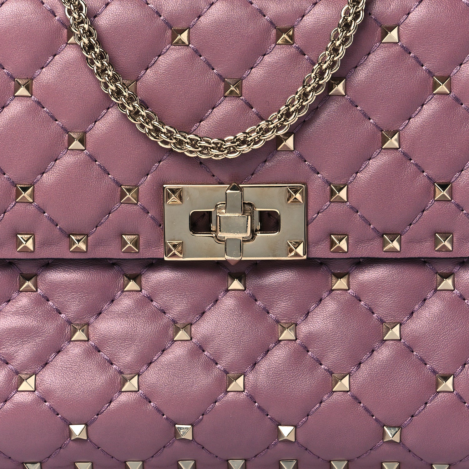 Valentino Garavani Lambskin Medium Rockstud Spike Shoulder Bag Antique Rose 6 of 8