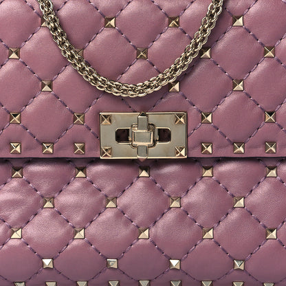 Valentino Garavani Lambskin Medium Rockstud Spike Shoulder Bag Antique Rose 6 of 8