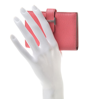 Hermes Chevre Mysore Bearn Card Holder Wallet Rose Lipstick 2 of 10