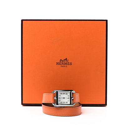 Hermes Stainless Steel Swift 23mm Cape Cod Double Tour Quartz Watch Orange 7 of 7