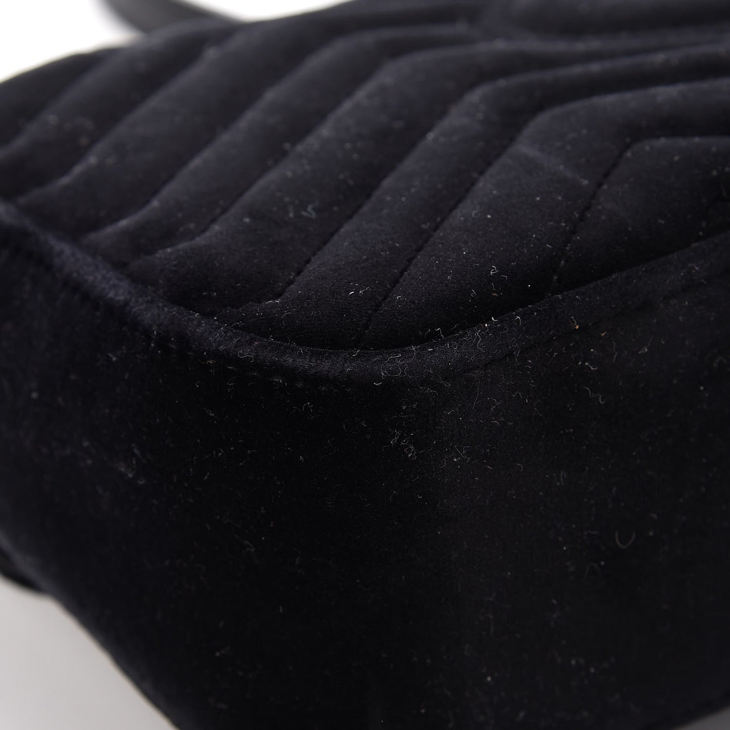 Velvet Matelasse Small GG Marmont Shoulder Bag Black