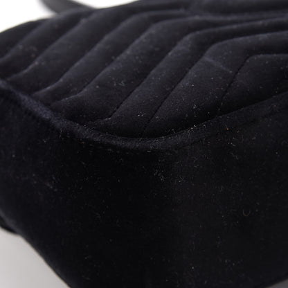 Gucci Velvet Matelasse Small GG Marmont Shoulder Bag Black 13 of 13