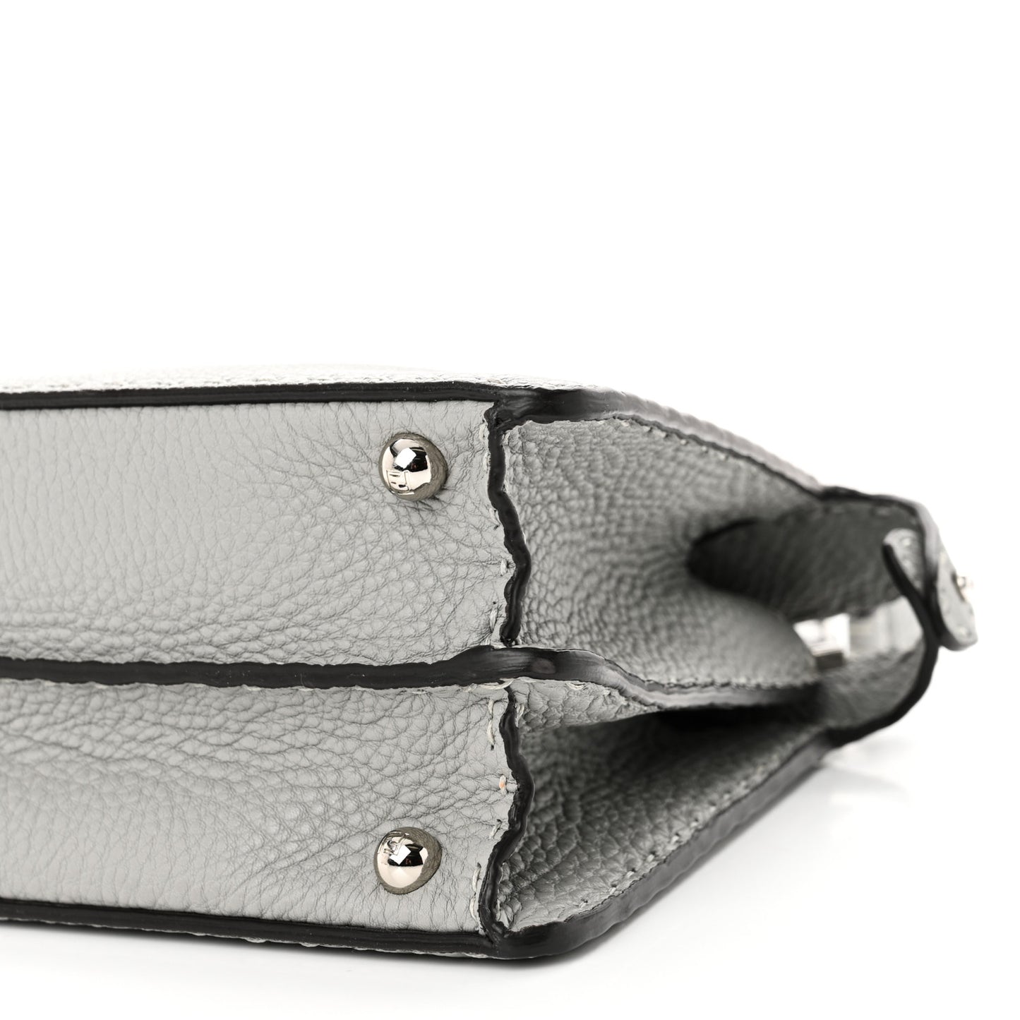 Cuoio Romano Selleria Bi-Color Small Peekaboo I SEE U Satchel Ghiaccio Asfalto