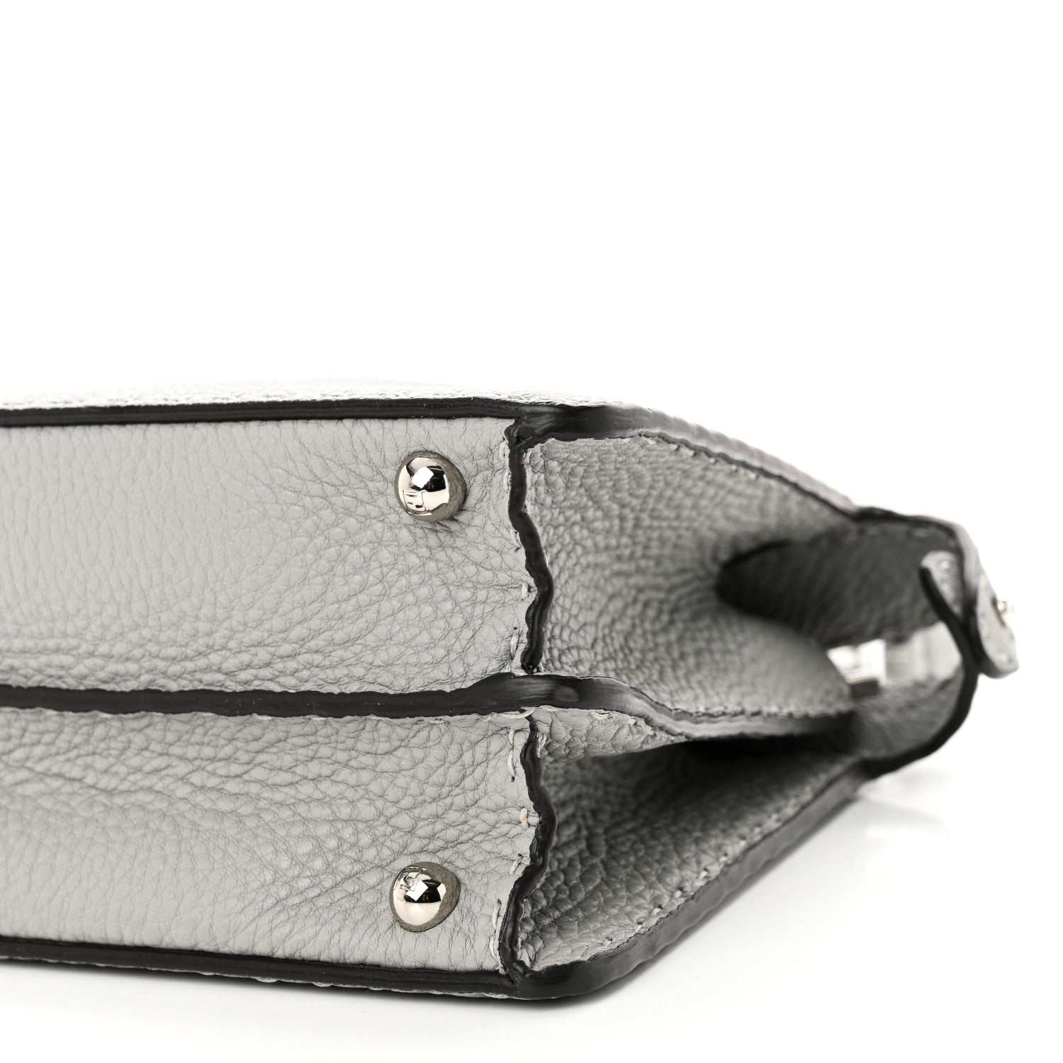 Fendi Cuoio Romano Selleria Bi-Color Small Peekaboo I SEE U Satchel Ghiaccio Asfalto 9 of 9