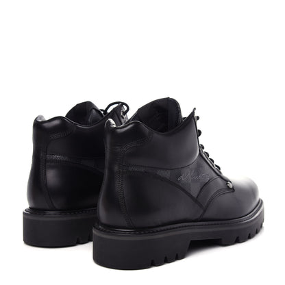 Louis Vuitton Calfskin Damier Graphite Oberkampf Ankle Boots 7.5 Black 5 of 10