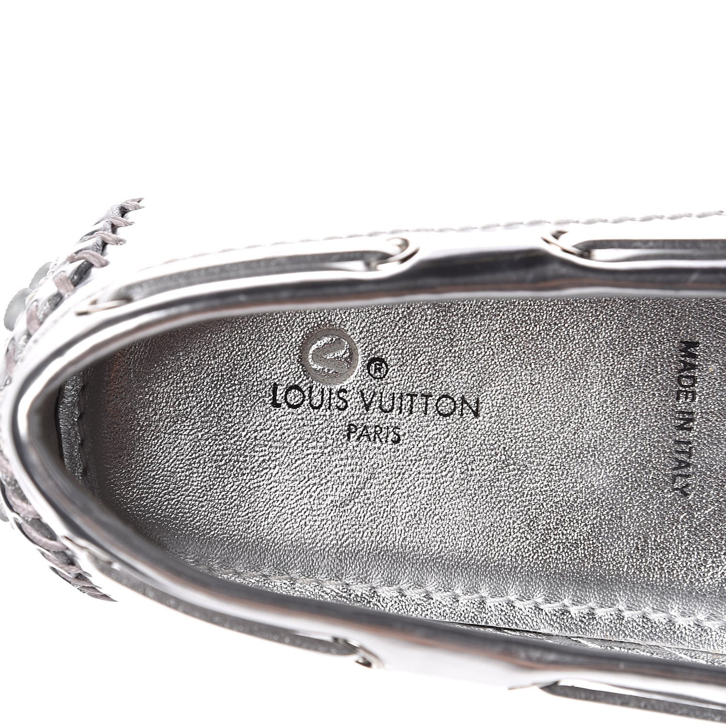 Patent Calfskin Monogram Gloria Loafers 37.5 Silver