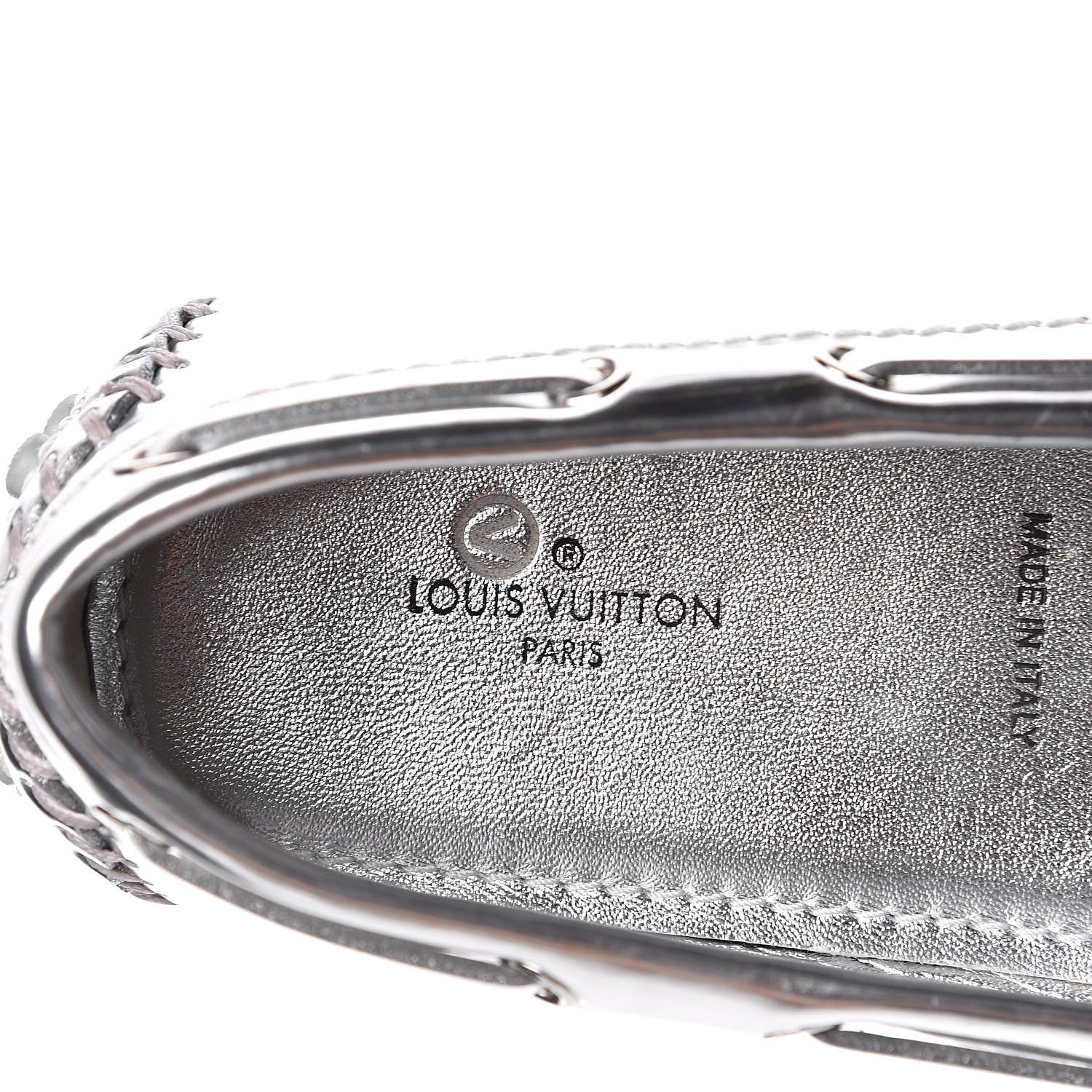 Louis Vuitton Patent Calfskin Monogram Gloria Loafers 37.5 Silver 7 of 9