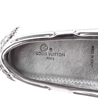 Louis Vuitton Patent Calfskin Monogram Gloria Loafers 37.5 Silver 7 of 9
