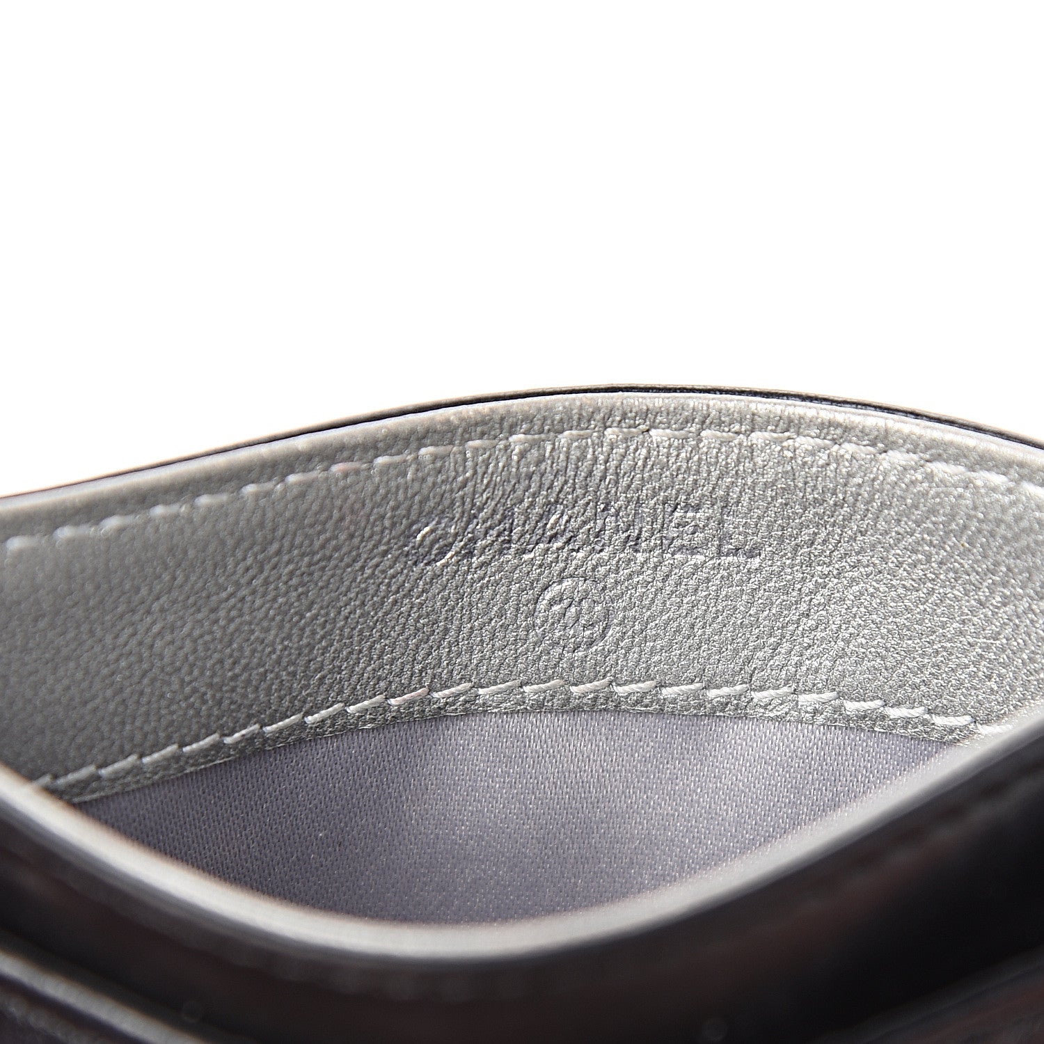 Chanel Lambskin Camellia Embossed Card Holder Black 6 of 7