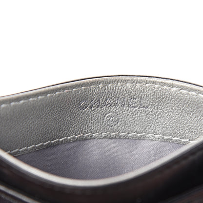 Chanel Lambskin Camellia Embossed Card Holder Black 6 of 7