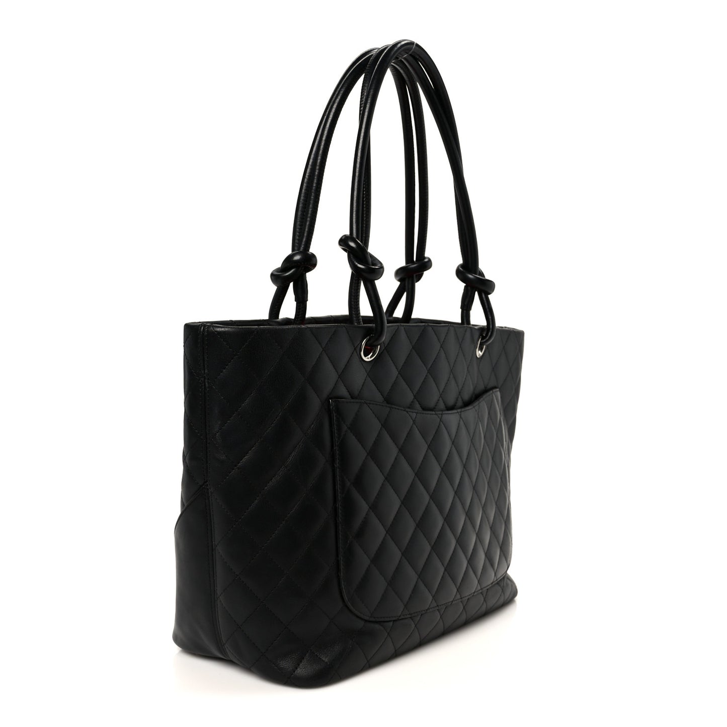 Calfskin Quilted Large Cambon Tote Black