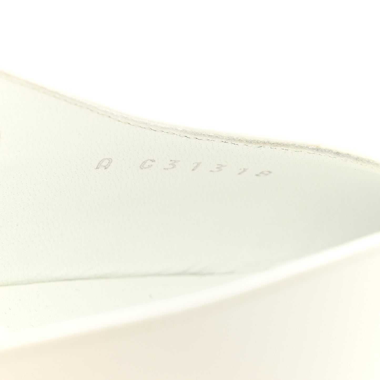 Patent Calfskin Cap Toe CC Slingback Pumps 38 White