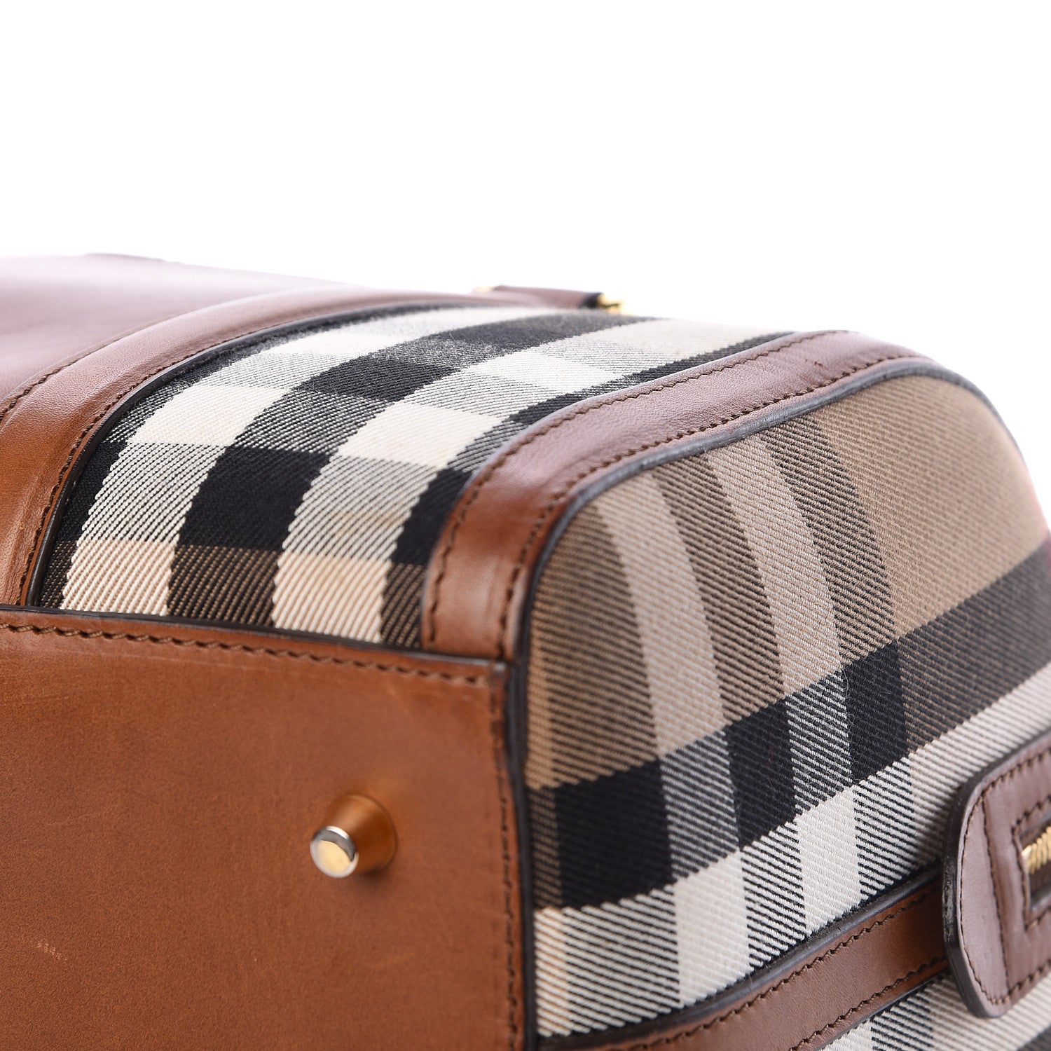 Burberry House Check Medium Alchester Bowling Bag Tan 18 of 23