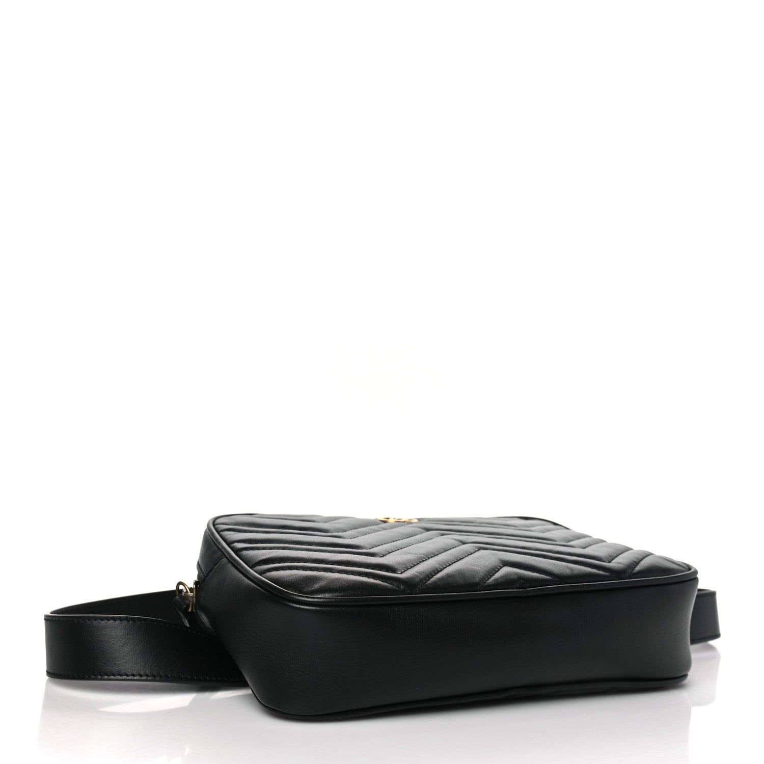 Gucci Calfskin Matelasse Mens GG Marmont Belt Bag 80 32 Black 4 of 10