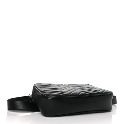 Gucci Calfskin Matelasse Mens GG Marmont Belt Bag 80 32 Black 4 of 10