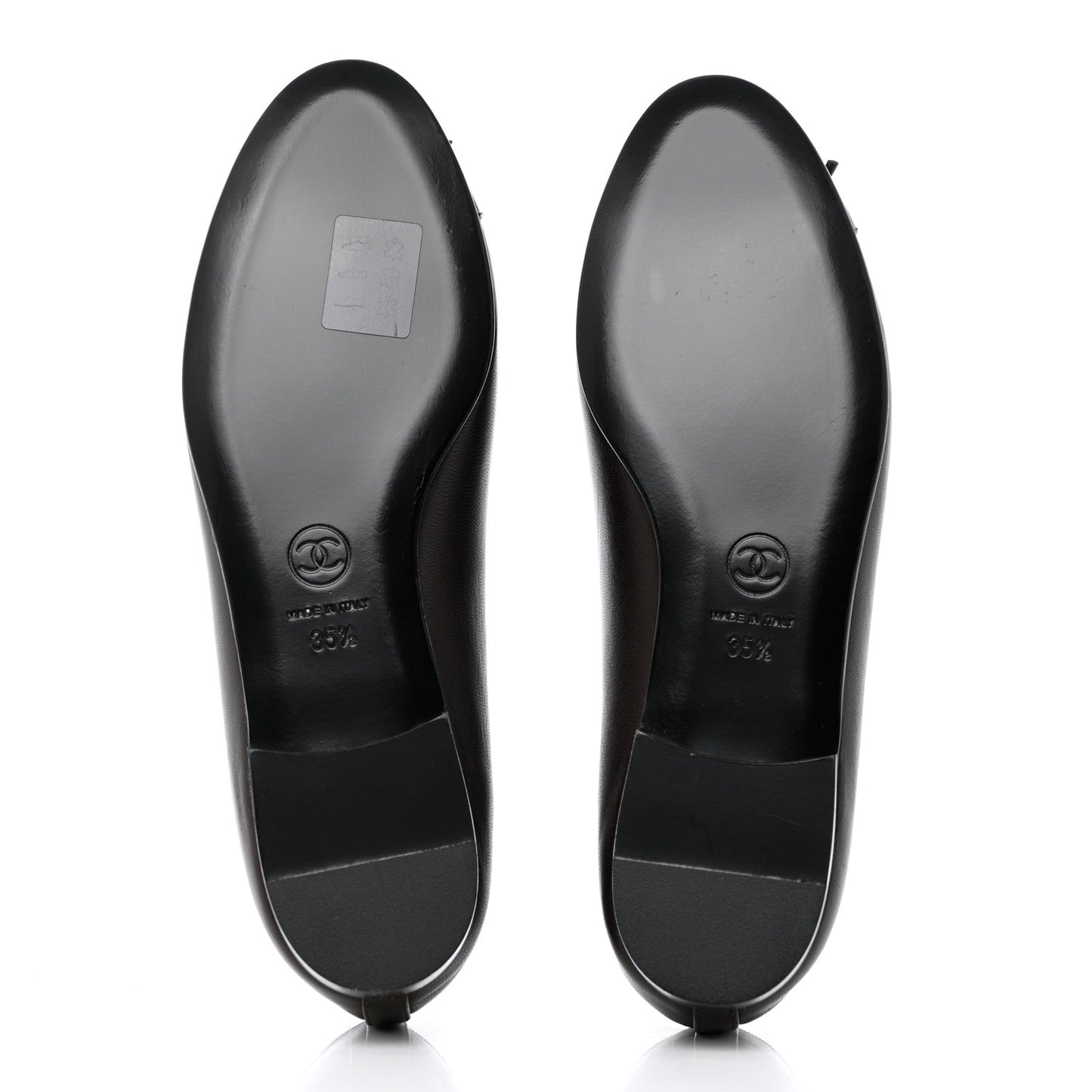 Lambskin Cap Toe CC Ballerina Flats 35.5 Brown Black