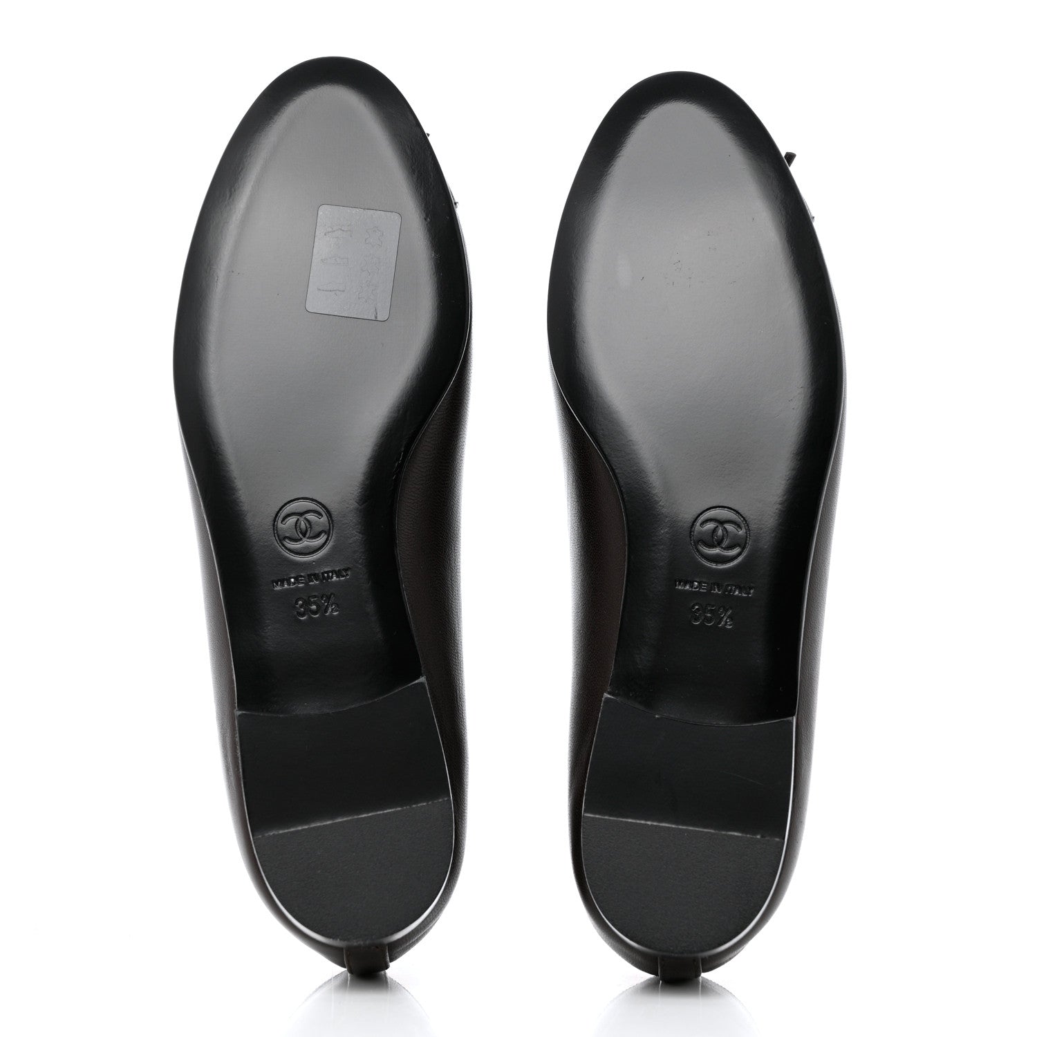 Chanel Lambskin Cap Toe CC Ballerina Flats 35.5 Brown Black 5 of 9