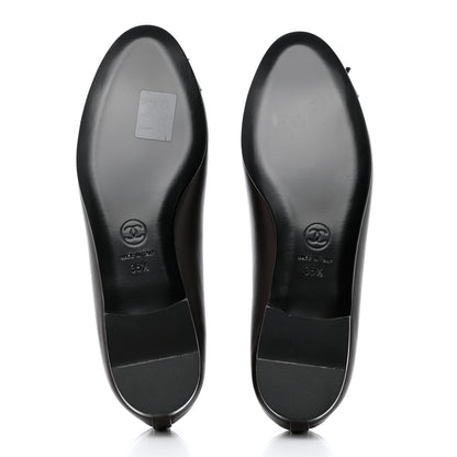 Chanel Lambskin Cap Toe CC Ballerina Flats 35.5 Brown Black 5 of 9