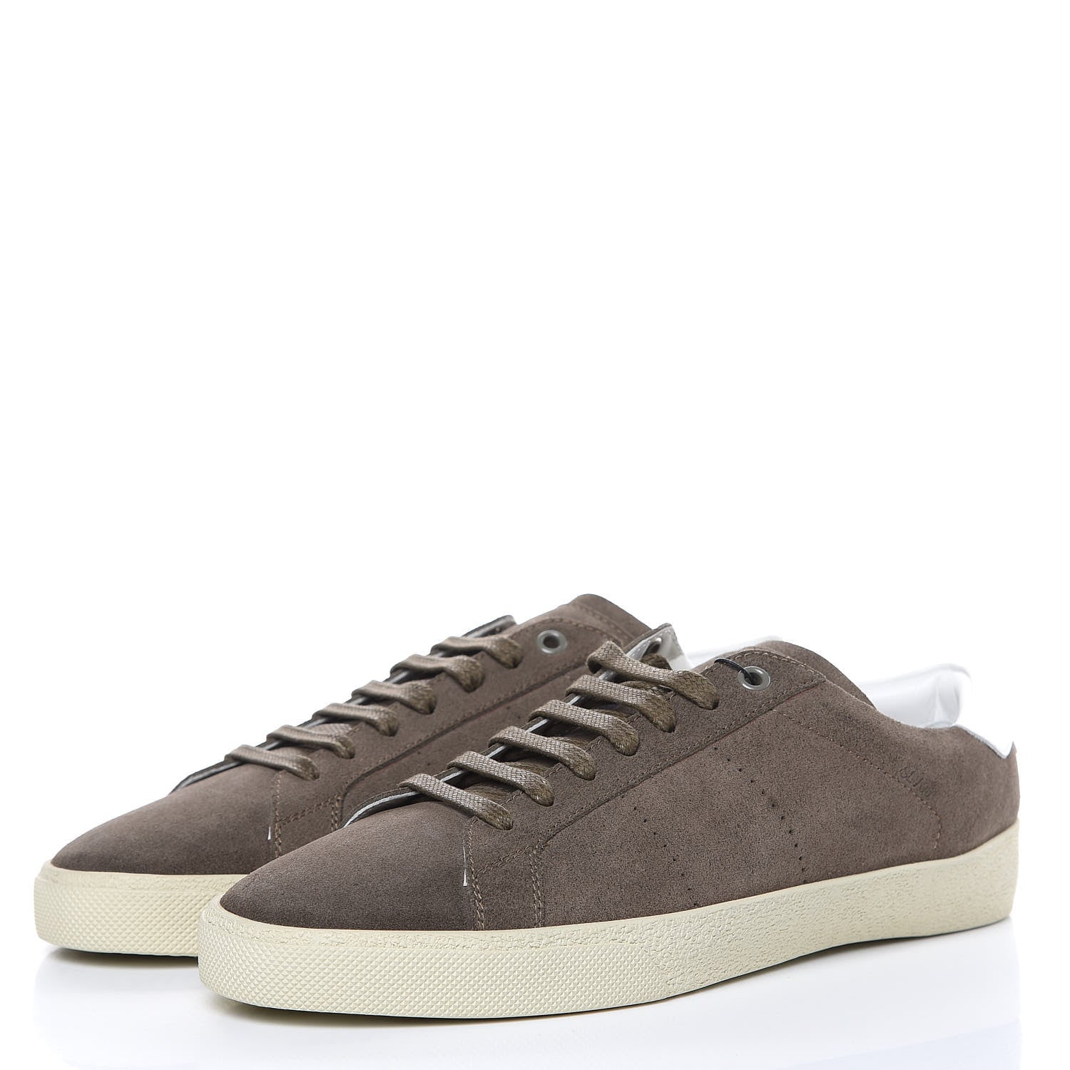 Saint Laurent Suede Soho Mens Court Classic Sneakers 40 Kaki 3 of 9