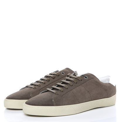 Saint Laurent Suede Soho Mens Court Classic Sneakers 40 Kaki 3 of 9
