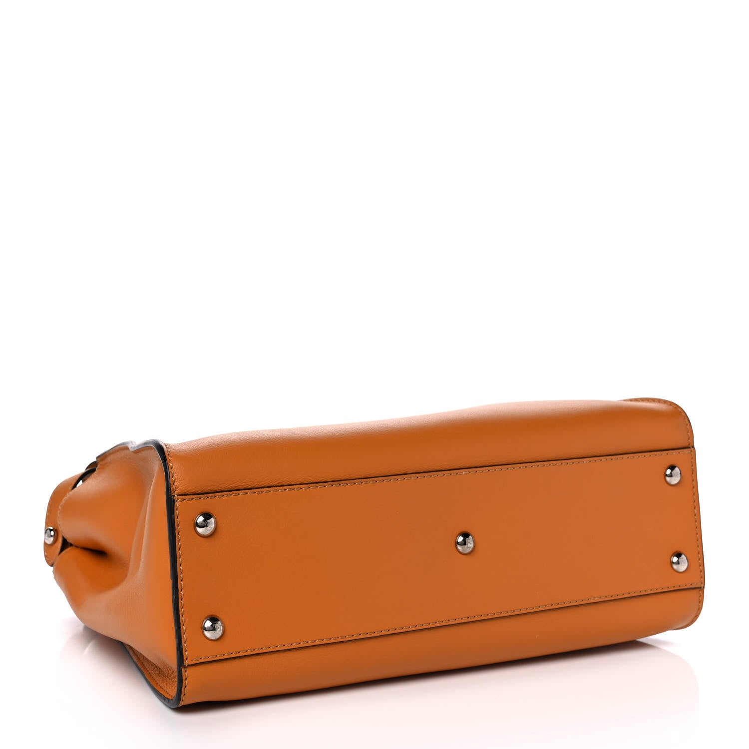 Fendi Vitello Seta Shiny Nappa Plexiglass Granite Medium Peekaboo Iconic Satchel Ginger Latte 4 of 10